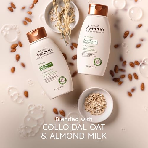 Image of Aveeno Oat Milk Blend Moisturizing Shampoo, Ultra-Hydrating, for Dry, Damaged Hair, 12 fl oz