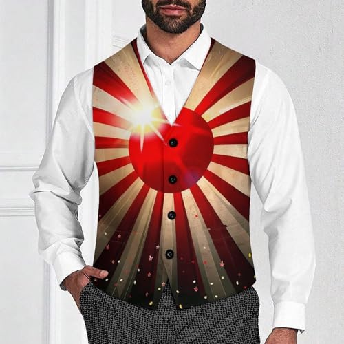 Japanese Rising Sun Flag Light Rays Novelty Men's Suit Vest Casual Formal Dress Vests Business Waistcoat2