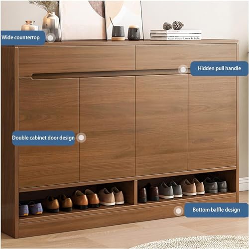 Scarpiera in legno con cassetti estraibili, regolabili, maniglie scanalate e design elegante, scarpa per ingresso Halay o armadio