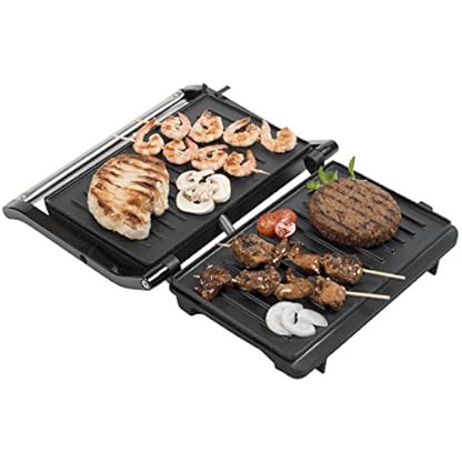 Bestron Kontaktgrill mit Auffangschale, Sandwichmaker mit Cool-Touch-Handgriff, 180° Aufklappbar & mit… – Bild 4