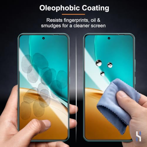 Image of Tempered Glass for Realme 14T - Military Grade 9H Screen Guard, Anti-Scratch, Shatterproof, Edge to Edge Full Coverage - Black Border