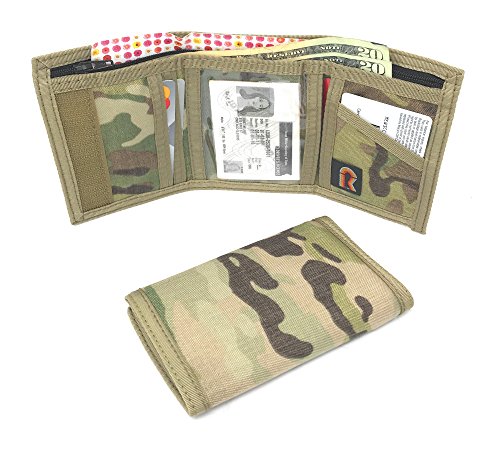 Rainbow of California RFID Nylon Trifold Hook and Loop Wallet. w/Inside ID Window