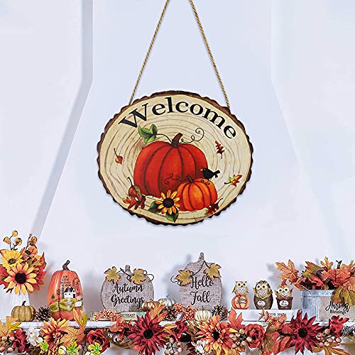 BestSiller Hallo Herfst Voordeur Teken, Herfst Kraai Pompoen Opknoping Teken, Muur Decor Hout Opknoping Teken Indoor… - Afbeelding 8