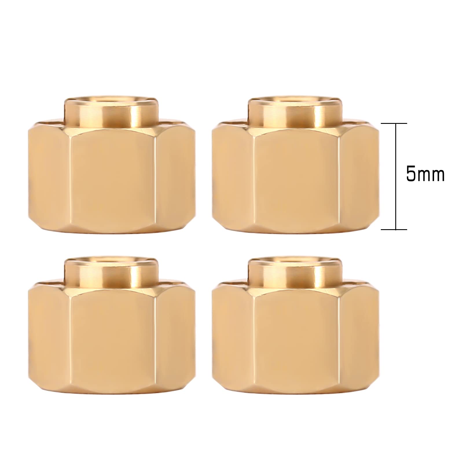 INJORA Mosiężna piasta sześciokątna koła 5 mm (+1 mm) adapter przedłużający do samochodu gąsienicowego 1/18 RC TRX4M części zamienne
