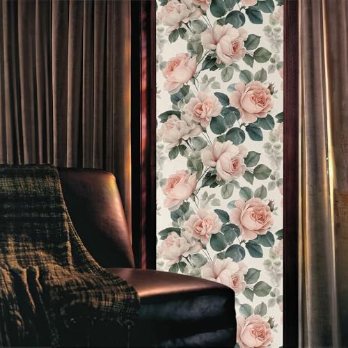 Vinilo Decorativo Verde Rosa Floral 15.7x118 pulgadas miniatura 2