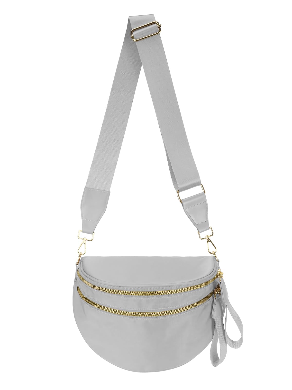 Pure Colour Crossbody Bag Bum Bag for Women,Spacious Purse Fanny Packs Belt Bag,Oversized Bum Bag (Colour Bum Bag-Light Grey)