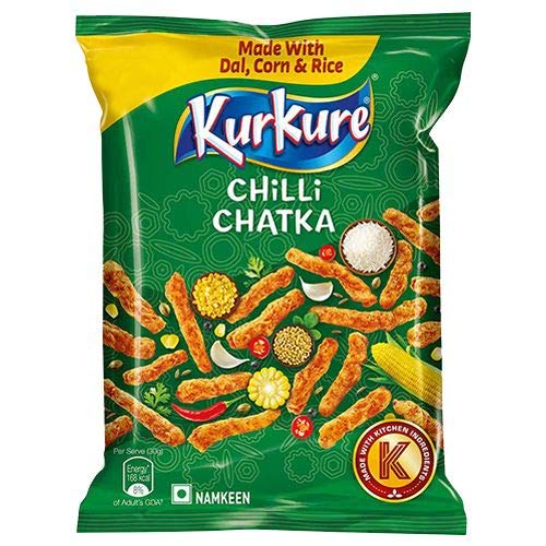 Kurkure Red Chilli Chatka 85g (Pack of 4) – Perfect Snack – Natural Ingredients - Spicy and Crunchy – Taste Up your Life with Chilli Chataka - Phool Makhana