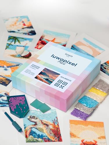 LuwoArte 15 Pack Diamond Painting Kits for Adults – Beach, Summer Vibes & The Sea Breeze – Full Drill DIY Paint Gem Art for Adults – Brilliant 5D Diamond Painting Kit – Relaxing Craft for Wall Décor