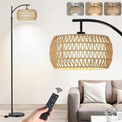 Arc Floor Lamp for Living Room with 3 Color Temperatures, Farmhouse Floor Lamps with Remote & Dimmable Bulb Office main image 0