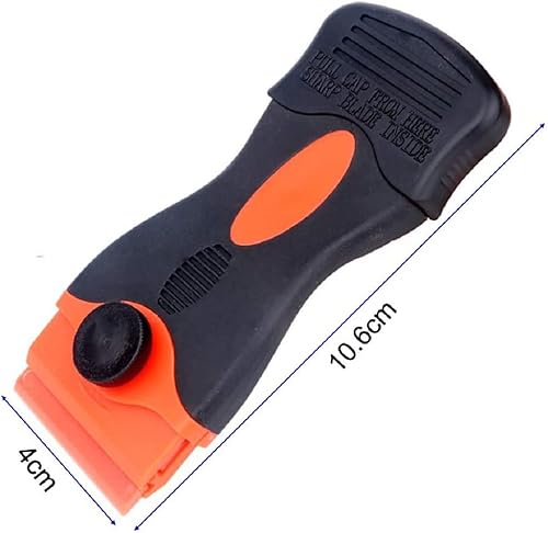 Miniatura 4 de Cuchillo de masilla con 15 maquinillas de afeitar de plástico y 15 de metal para estufas de vidrio, cinta de metal de cerámica, pegamento de