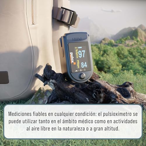Pulsioxímetro Pulox PO-200A Solo en negro - Oxímetro con señal acústica para medir pulso, saturación de oxígeno y Índice de perfusión - imagen 7