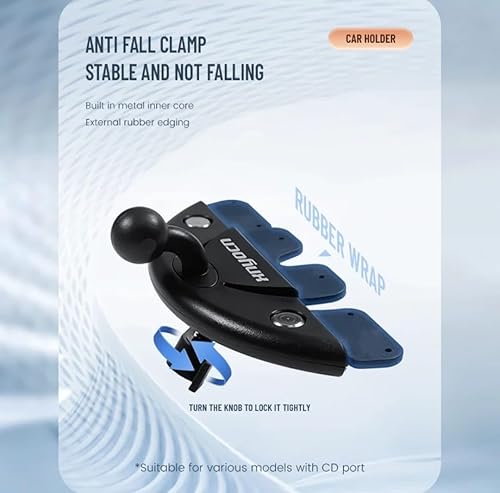 Miniatura 2 de Generic Soporte para ranura de CD de coche para tabletas y teléfonos de 4 a 12.9 pulgadas, 360 ajustables, súper estable