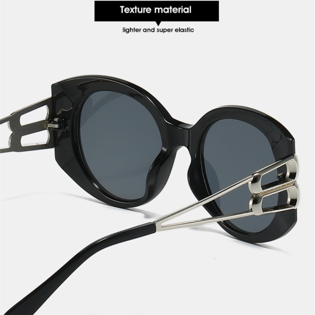 Occhiali da sole da donna ovali con montatura grande retrò, di lusso, colorati, con doppio ponte, alla moda, da uomo, UV400