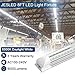 JESLED LED Shop Lights 8FT, 72W 6500K Cool White, 9000LM High Output, V Shape, T8 Linkable 8 Foot LED Tube Lights for Garage, Warehouse, Plug and Play, Clear Cover