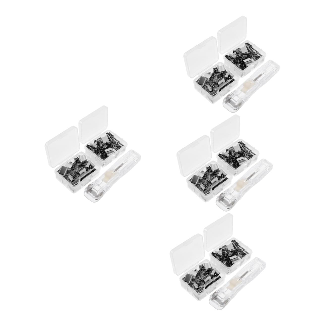 DOITOOL 4 Juegos Grapadora Portátil de Escritorio con Clips Recargables Clips Oficina Escuela