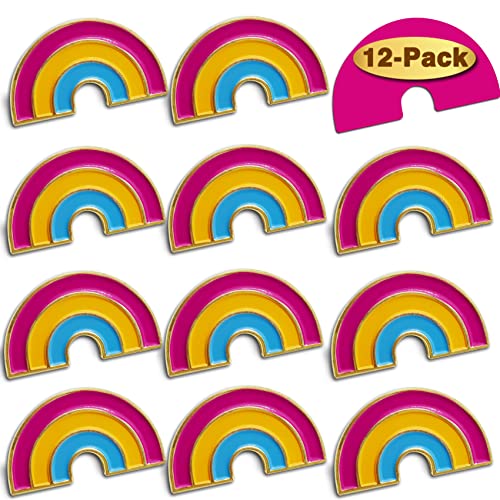 Image of 2 /12 /50 /100Pcs Pan Pansexual Pride Rainbow Lapel Pins Bulk-Supports LGBT Progress Gay Brooch Badge for Men Women Clothes Bags Hats