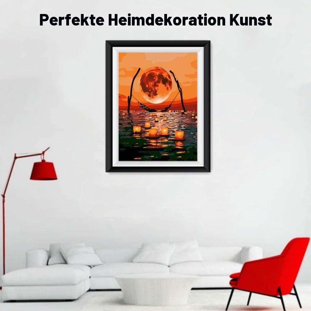 mnbhj Malen Nach Zahlen Eigenes Bild ，Personalisiert Malen Nach Zahlen Erwachsene Eigenes Foto,mit Zeichnungsfarbe und Pinsel(40 * 50CM,36 Farben,Innerer Rahmen)
