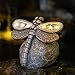 Rezpuao Garden Statue Dragonfly,Solar Dragonfly Decor for Outdoor,Resin Dragonflies Figurine with Solar Light for Patio,Balcony,Yard,Lawn Ornament,Perfect Garden Gift