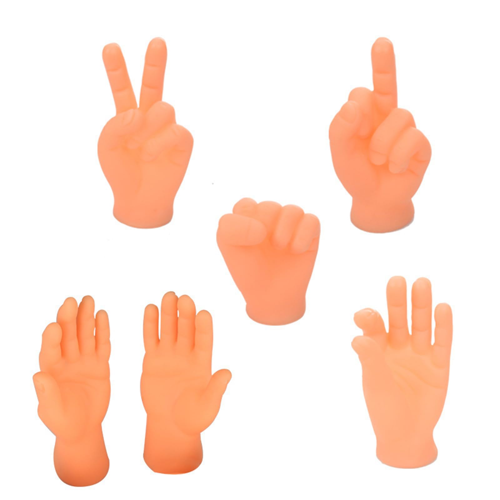 6-piece Set of Mini Hands, Mini Fingers and Finger Puppets; Mini Fingers—perfect as Toys, for Pranks, as Props for Video Shoots, and as A Fun Way to Interact with Pets