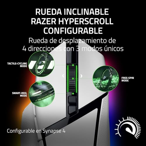 Miniatura 2 de Razer Basilisk V3 Pro - Ratón Inalámbrico Personalizable para Juegos con Rueda Inclinable Hyperscroll (Sensor Óptico Focus Pro 30K, Iluminación Cromática de 13 Zonas, Botones Programables 11) Blanco