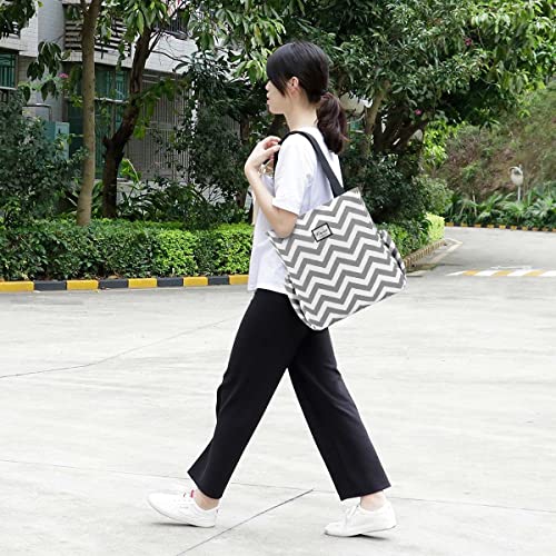 Image of KAMO Floral Tote Bag - Waterproof Lightweight Handbags Travel Shoulder Bag for Hiking Yoga Gym Swimming Travel Beach