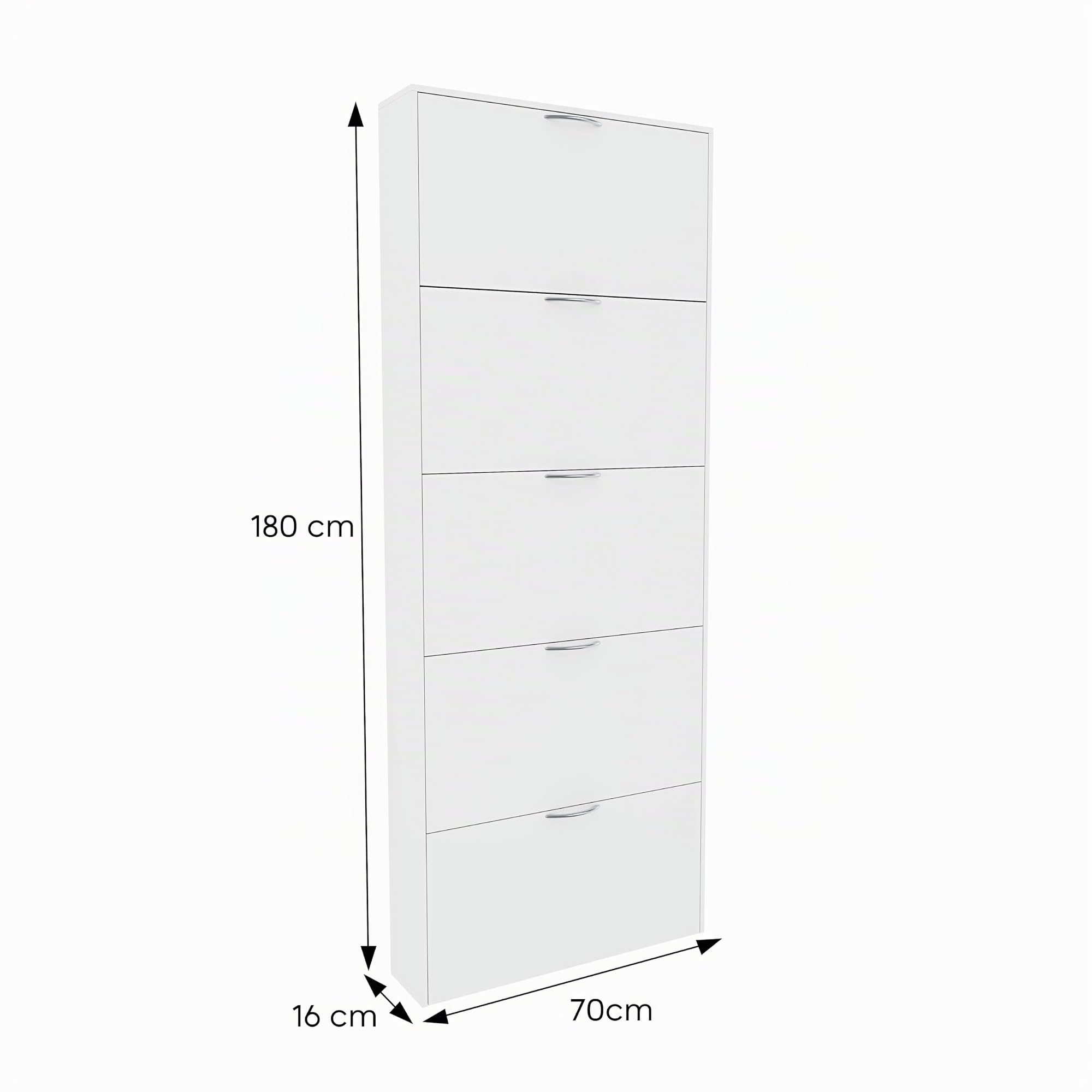 Bricozone Scarpiera Salvaspazio Ultraslim In Legno Con 5 Ante A Ribalta Design Moderno Capacità Fino A 15 Paia Di Scarpe Mobile Porta Scarpe Bianco Lucido 180x70x16 cm Organizzazione Casa Ingresso