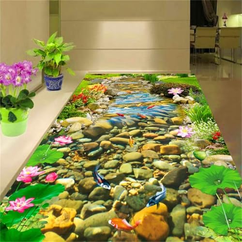Kunsen Alfombra Geometrica Alfombra Verano Alfombra Pasillo Verde Paisaje decoración Antideslizante Duradero 80X120CM