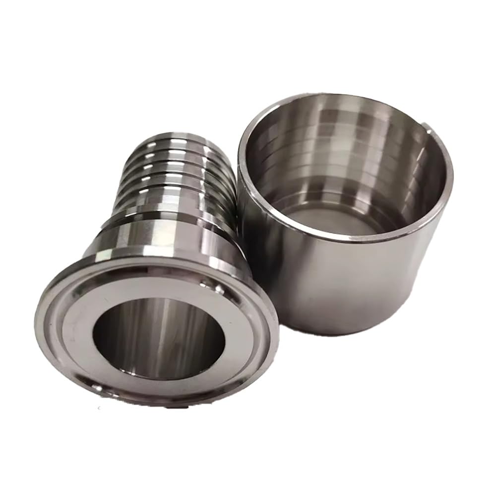 Dyibingdyb One Color Homebrew Beer Tri-Clamp Hose Barb Connector, 304 Stainless Steel Snap Joint For 32Mm Id Tube 1Pcs(32Mm-K50.5mm-43.5 * 67Mm)