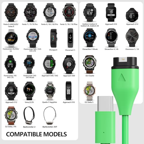 Image of AWINNER Compatible with Garmin Watch Charger Cable (USB C - 1 Pack)