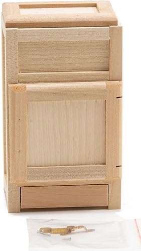 Caja de hielo sin terminar en miniatura para casa de muñecas con bandeja de goteo