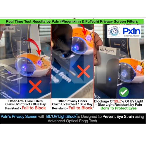 Image of PxIn Phoenix Innovations 17.3 Inch (16:9) Privacy Screen Filter - NO Eye Strain | Anti-Blue Light + Anti-Glare | No Dry