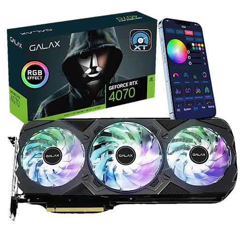 GALAX GeForce RTX™ 4070 EX Gamer 1-Click OC, Xtreme Tuner App Control, 12GB, GDDR6X, 192-bit, DP*3/HDMI 2.1/DLSS 3/Gaming Graphics Card (with ARGB Fans)