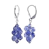 Austrian Crystal Bicons 925 Sterling Silver Drop Earrings