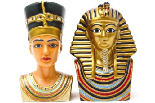 Egyptian King Tut & Queen Nefertiti Salt & Pepper Shakers