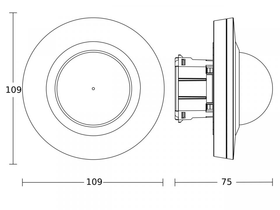 STEINEL Rilevatore di movimento e rilevatore di presenza da incasso a soffitto PD-24 ECO COM1 – bianco (087852)