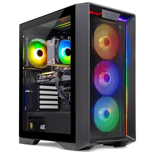 Skytech Nebula Gaming PC Desktop, Intel i3 10105F 3.7 GHz (4.4GHz Turbo Boost), NVIDIA GTX 1650 4GB GDDR6, 500GB SSD, 16GB DDR4 RAM 3200, 650W Gold PSU, Wi-Fi, Win 11 Home