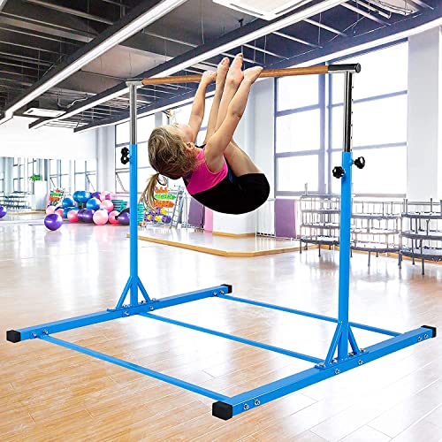 Dai&F Gymnastics Training Bar, Adjustable Height Kip Bars Gymnastics For Home, Gymnastics Bars For Home Horizontal Bars For Kids, Bar Gymnastics For Home For Girls Boys(Blue) #TOP7