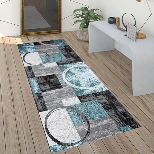 Alfombra de cocina azul y gris para lavandería moderna 3