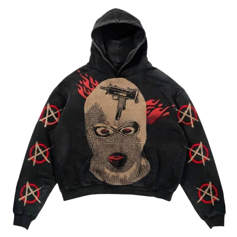 Y2K Hoodie Gothic Casual Printed Skull Fashion Hoodie Harajuku Men's Wear