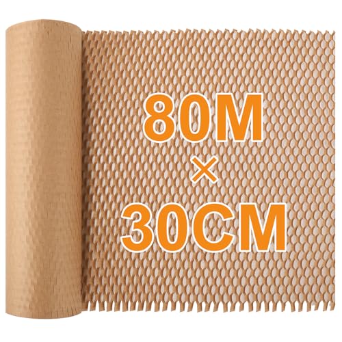 Dntorx Honeycomb Packaging Paper Bubble Wrap Paper 80M x 30CM - Kraft