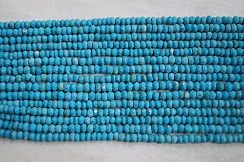 Perles en turquoise naturelle facettées haut de gamme pour création de bijoux de luxe de 14 pouces