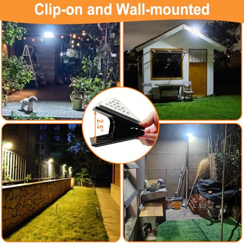 BORUIT Clip On Solar Lights Outdoor, 3 Color Temperature,111 LEDs Solar Powered Fence Light with Motion Sensor, USB C Rechargeable, Security Light with Remote for Outside Wall Gutter Garage Yard — view 4