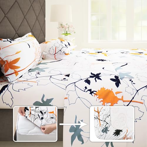 Story@Home Elastic Fitted Bedsheet for Queen Size Bed | 186 TC | ...