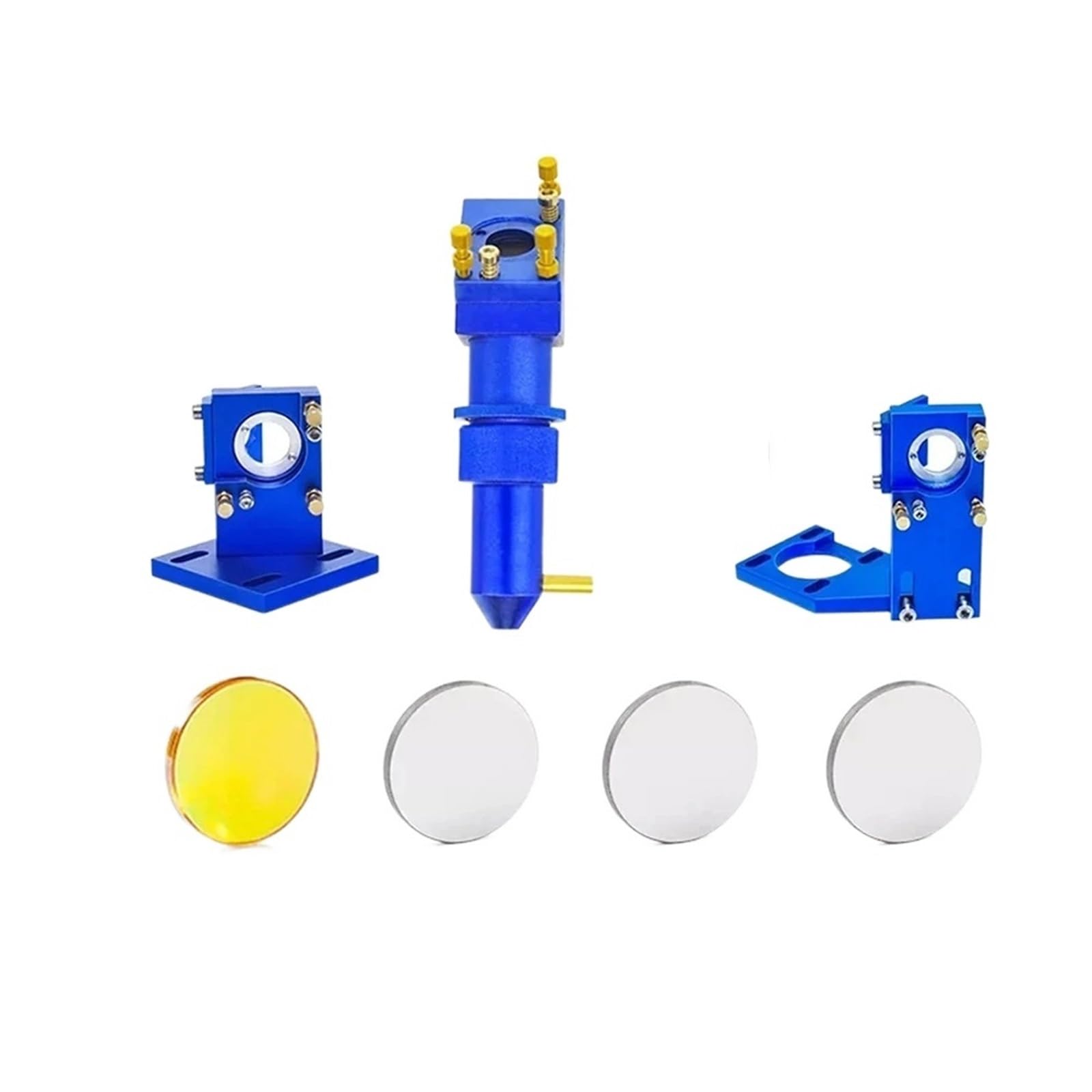 Co2 Laser Head Set Lens Dia.12/18/20mm FL.50.8mm Mirrors 20mm for 2030 4060 DIY Laser Engraving Cutting Machine(Silver,D18 FL50.8)