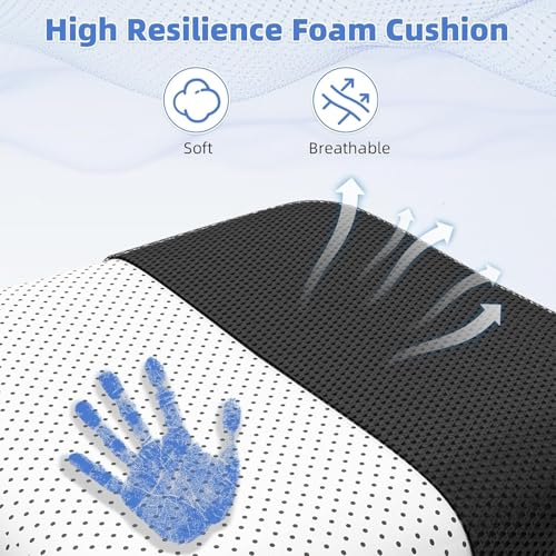 Durrafy Office Chair Ergonomic Desk Chair, With Adjustable Armrests and Lumbar Support, Height Adjustable, Mesh Computer Chair for Home/Office, Black - Image 6