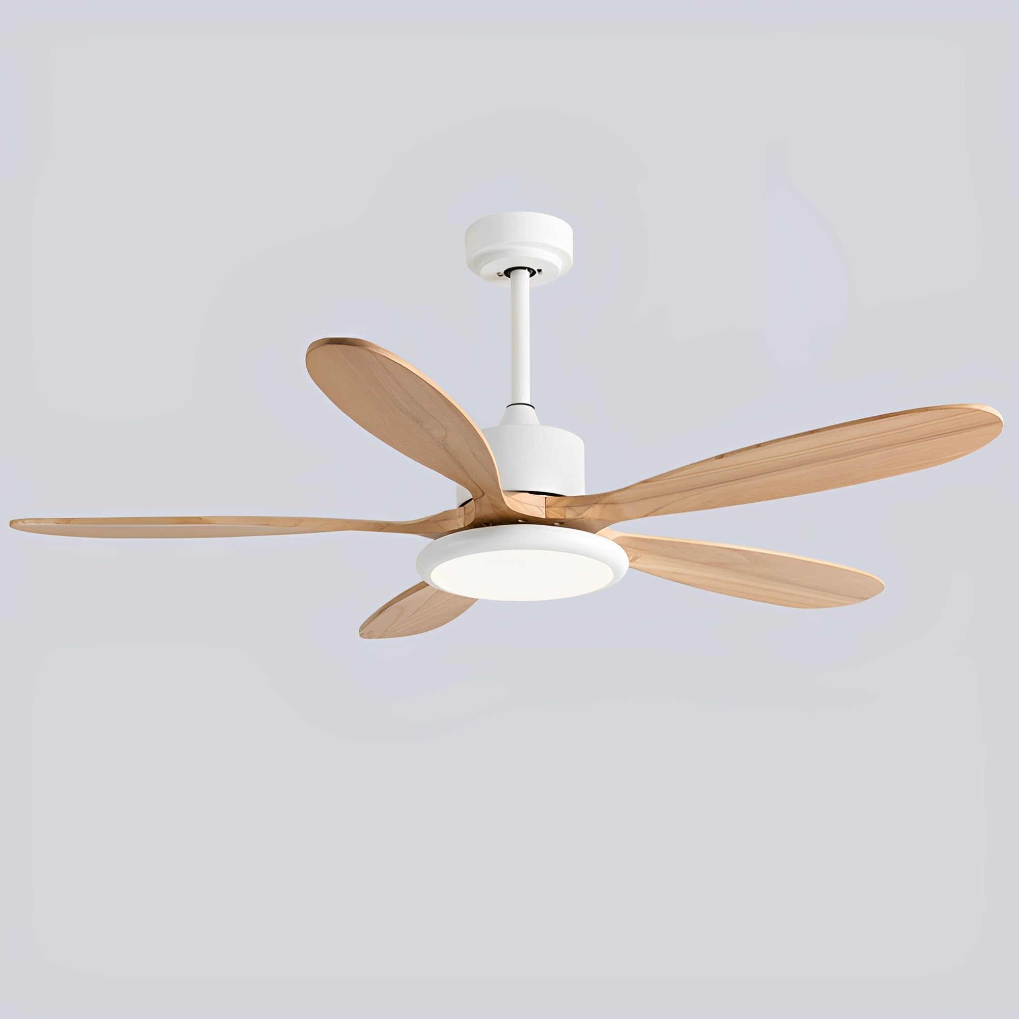 HXYSXHJUO Modern 52 Inch Ceiling Fan with Lights Indoor Quiet 3 Wood Blades 6 Gear Wind Speed Light 48W LED Lighting for Living Room Dining Bedroom