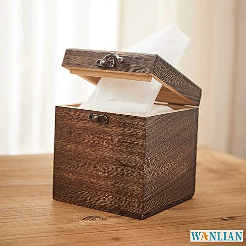 Scatola per fazzoletti in legno quadrata con