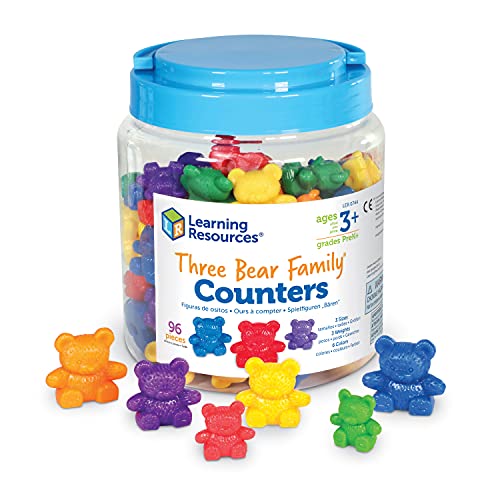 Learning Resources Three Bear Family Counters - 96 Pieces. Ages 3+ Preschool Learning Toys, Counting Toys for Toddler, Social Emotional Learning Toys, Therapy Tool
