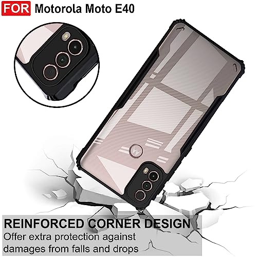 Image of Zapcase Back Case Cover for Motorola Moto E40 | Compatible for Motorola Moto E40 Back Case Cover | Clear Case with Camera Protection | (TPU + PC | Matte Black)