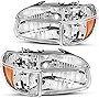 YITAMOTOR Headlight Assembly Compatible with 1995 1996 1997 1998 1999 2000 2001 Ford Explorer/1997 Mercury Mountaineer Headlamps Pair with Amber Corner Light